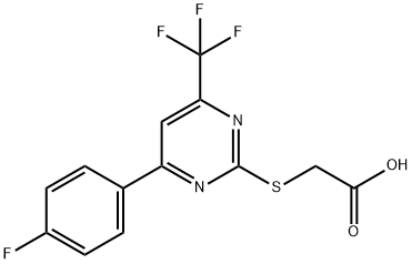 {[4-(4-fluorophenyl)-6-(trifluoromethyl)pyrimidin-2-yl]thio}acetic acid Structure