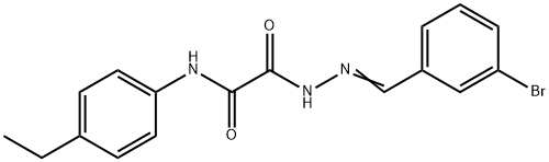 2-[2-(3-bromobenzylidene)hydrazino]-N-(4-ethylphenyl)-2-oxoacetamide Structure