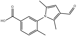 3-(3-甲酰基-2,5-二甲基-1H-吡咯-1-基)-4-甲基苯甲酸, 505071-98-7, 结构式
