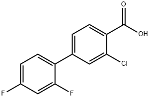 3-Chloro-2',4'-difluoro-[1,1'-biphenyl]-4-carboxylic acid Struktur
