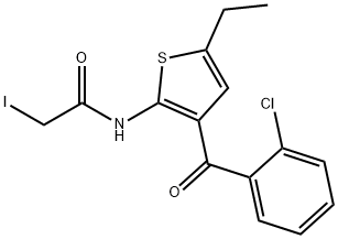 3-(o-Chlorobenzoyl)-5-ethyl-2-(iodoacetylamino)thiophene Structure