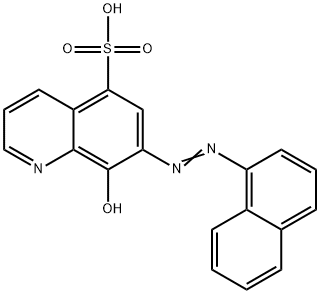 8-ヒドロキシ-7-(1-ナフタレニルアゾ)-5-キノリンスルホン酸 化学構造式