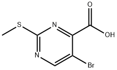5-溴-2-(甲巯基)-4-嘧啶甲酸 结构式