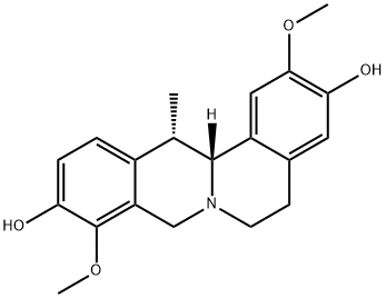[13S,13aR,(+)]-5,8,13,13a-Tetrahydro-2,9-dimethoxy-13-methyl-6H-dibenzo[a,g]quinolizine-3,10-diol 结构式