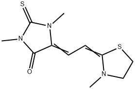 1,3-二甲基-5-[(3-甲基噻唑烷基-2-亚基)亚乙基]-2-硫代咪唑烷-4-酮 结构式