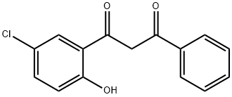 1-(5-クロロ-2-ヒドロキシフェニル)-3-フェニル-1,3-プロパンジオン 塩化物 化学構造式