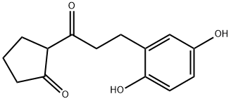 2-[3-(2,5-ジヒドロキシフェニル)-1-オキソプロピル]シクロペンタノン 化学構造式