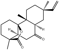 (1S,8aα,10aα)-テトラデカヒドロ-1,4bβ,7-トリメチル-7β-ビニル-4aβ,1β-(エポキシメタノ)フェナントレン-9,12-ジオン 化学構造式