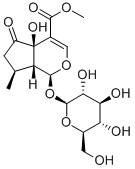 1α-(β-D-Glucopyranosyloxy)-1,4a,5,6,7,7aα-hexahydro-4aα-hydroxy-7α-methyl-5-oxocyclopenta[c]pyran-4-carboxylic acid methyl ester Struktur
