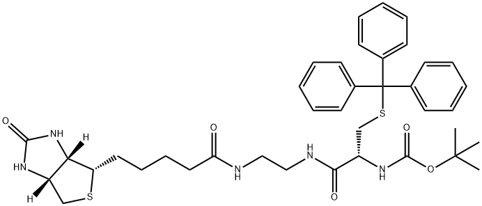N-Biotinyl-N’-(N-Boc-S-trityl)cysteinyl Ethylenediamine, 508234-94-4, 结构式