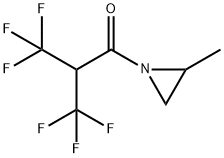 2-メチル-1-[3,3,3-トリフルオロ-1-オキソ-2-(トリフルオロメチル)プロピル]アジリジン 化学構造式