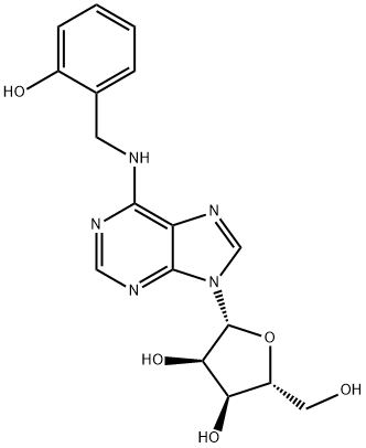 6-(2-羟基苄基)氨基嘌呤核糖甙, 50868-58-1, 结构式