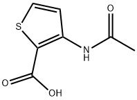 3-(アセチルアミノ)チオフェン-2-カルボン酸 化学構造式