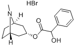 alpha-Hydroxybenzeneacetic acid 8-methyl-8-azabicyclo[3.2.1]oct-3-yl ester hydrobromide Structure