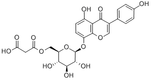 6”-O-マロニルゲニスチン 化学構造式