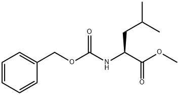(2S)-2-ベンジルオキシカルボニルアミノ-4-メチル吉草酸メチル 化学構造式