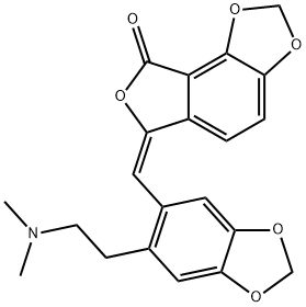 6-[(E)-[6-[2-(ジメチルアミノ)エチル]-1,3-ベンゾジオキソール-5-イル]メチレン]フロ[3,4-e]-1,3-ベンゾジオキソール-8(6H)-オン 化学構造式