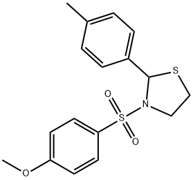 Thiazolidine, 3-[(4-methoxyphenyl)sulfonyl]-2-(4-methylphenyl)- (9CI) 化学構造式