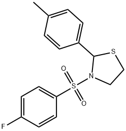 Thiazolidine, 3-[(4-fluorophenyl)sulfonyl]-2-(4-methylphenyl)- (9CI) Struktur