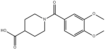 1-(3,4-二甲氧基苯甲酰基)哌啶-4-羧酸, 510739-78-3, 结构式