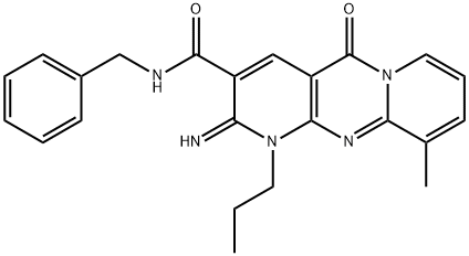 N-benzyl-2-imino-10-methyl-5-oxo-1-propyl-1,5-dihydro-2H-dipyrido[1,2-a:2,3-d]pyrimidine-3-carboxamide Structure