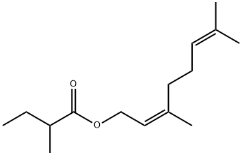 (Z)-3,7-dimethylocta-2,6-dienyl 2-methylbutyrate Struktur