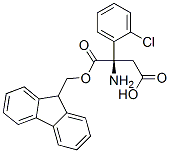 FMOC-(R)-3-AMINO-3-(2-CHLORO-PHENYL)-PROPIONIC ACID Structure