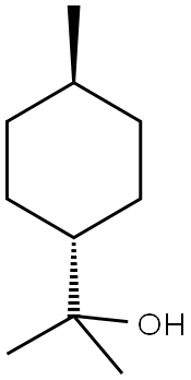 2-(4β-メチルシクロヘキサン-1α-イル)-2-プロパノール 化学構造式