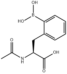 2-アセチルアミノ-3-(o-ボロノフェニル)プロピオン酸 化学構造式