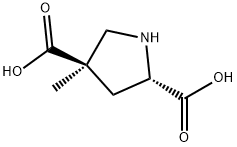 2,4-Pyrrolidinedicarboxylicacid,4-methyl-,(2S,4R)-(9CI) 化学構造式