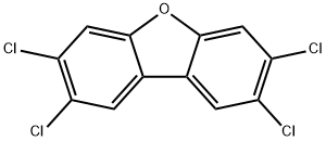 2,3,7,8-テトラクロロジベンゾフラン 化学構造式