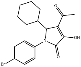 2H-Pyrrol-2-one, 4-acetyl-1-(4-bromophenyl)-5-cyclohexyl-1,5-dihydro-3-hydroxy- Struktur