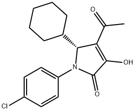 (5R)-4-乙酰基-1-(4-氯苯基)-5-环己基-1,5-二氢-3-羟基-2H-吡咯-2-酮,512177-06-9,结构式