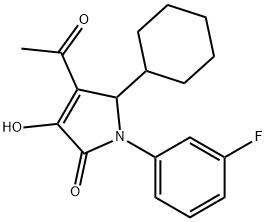 2H-Pyrrol-2-one, 4-acetyl-5-cyclohexyl-1-(3-fluorophenyl)-1,5-dihydro-3-hydroxy-|4-乙酰基-5-环己基-1-(3-氟苯基)-1,5-二氢-3-羟基-2H-吡咯-2-酮