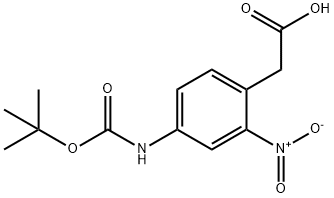 2-(4-(TERT-BUTOXYCARBONYLAMINO)-2-NITROPHENYL)ACETIC ACID,512180-63-1,结构式