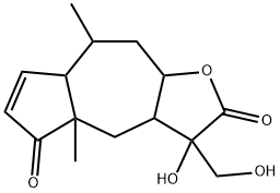 3,3a,4,4a,7a,8,9,9a-Octahydro-3-hydroxy-3-hydroxymethyl-4a,8-dimethylazuleno[6,5-b]furan-2,5-dione Structure