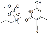 [3-cyano-6-hydroxy-4-methyl-2-oxo-(2H)-pyridine-1-propyl](trimethyl)ammonium methyl sulphate Struktur