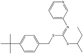 (4-(1,1-Dimethylethyl)phenyl)methyl1-methylpropyl3-pyridinylcarbonimidodithioate 化学構造式