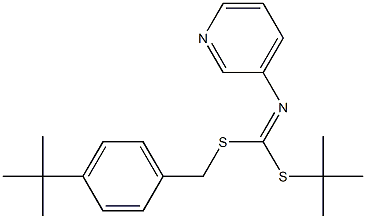 1,1-Dimethylethyl (4-(1,1-dimethylethyl)phenyl)methyl-3-pyridinylcarbonimidodithioate 化学構造式