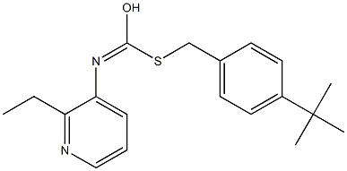 S-((4-(1,1-Dimethylethyl)phenyl)methyl) O-ethyl 3-pyridinylcarbonimidothioate 化学構造式