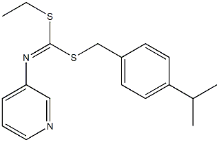 Ethyl (4-(1-methylethyl)phenyl)methyl-3-pyridinylcarbonimidodithioate 化学構造式