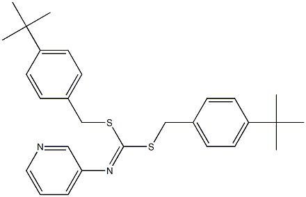 Bis((4-(1,1-dimethylethyl)phenyl)methyl)-3-pyridinylcarbonimidodithioate Struktur