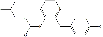 O-((4-Chlorophenyl)methyl) S-(2-methylpropyl)-3-pyridinylcarbonimidothioate Struktur