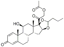 21-Acetoxy-11β-hydroxy-16α,17α-propylmethylenedioxpregna-1,4-diene-3,20-dione Struktur