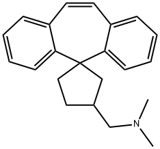 N,N-ジメチルスピロ[5H-ジベンゾ[a,d]シクロヘプテン-5,1'-シクロペンタン]-3'-メタンアミン 化学構造式