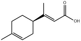 (E)-3-[(R)-4-メチル-3-シクロヘキセン-1-イル]-2-ブテン酸 化学構造式