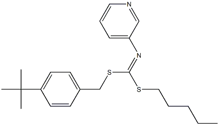 (4-(1,1-Dimethylethyl)phenyl)methyl pentyl-3-pyridinylcarbonimidodithioate Structure