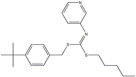 (4-(1,1-Dimethylethyl)phenyl)methyl pentyl-3-pyridinylcarbonimidodithioate 化学構造式