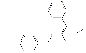 (4-(1,1-Dimethylethyl)phenyl)methyl 1,1-dimethylpropyl-3-pyridinylcarbonimidodithioate 结构式