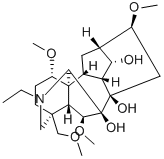 20-エチル-1α,6β,16β-トリメトキシ-4-(メトキシメチル)アコニタン-7,8,14α-トリオール 化学構造式
